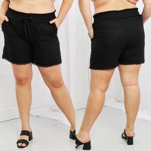 Zenana Womens Plus Linen Blend Casual Shorts